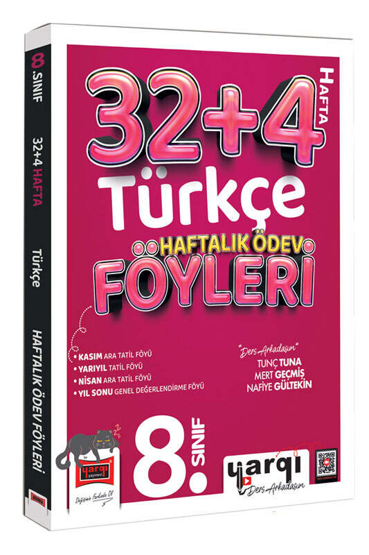 Yargı Ders Arkadaşım 8.Sınıf Türkçe 32+4 Haftalık Ödev Föyleri