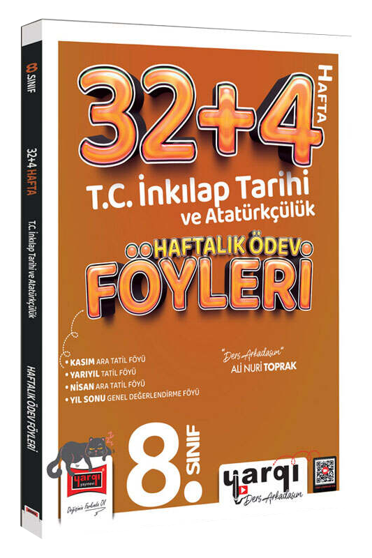 Yargı Ders Arkadaşım 8.Sınıf T.C. İnkılap Tarihi ve Atatürkçülük 32+4 Haftalık Ödev Föyleri